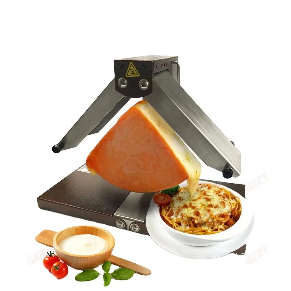 Restaurant Folding Double Grill Electric Wheel Cheese Heating Light Triangle Raclette Gruyere Cheese Melting Heater