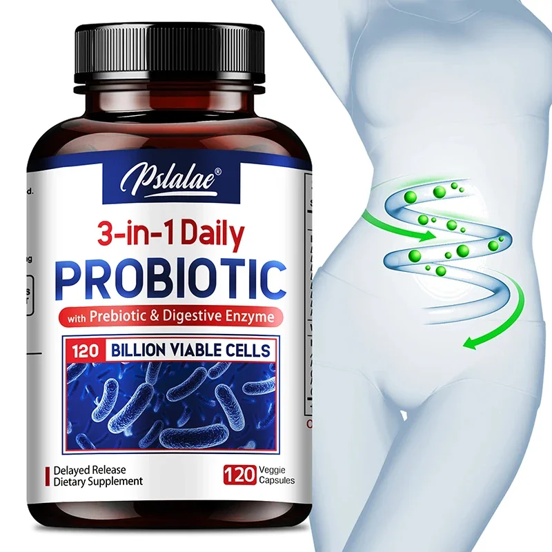 

Probiotics + Prebiotics + Digestive Enzymes - Promotes Healthy Digestion, Relieves Bloating, for Gut Health