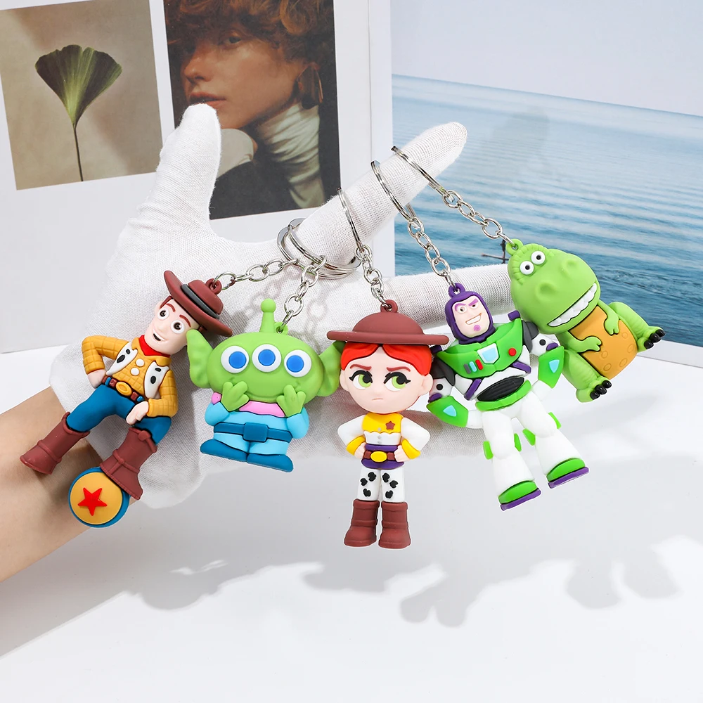 5 قطعة ديزني أنيمي قصة لعبة الطنانة الخفيفة جيسي وودي الغريبة لوسو البلاستيكية نموذج حقيبة سلسلة مفاتيح قلادة لطيف الحلي الاطفال عيد ميلاد