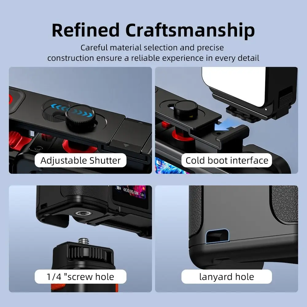 

Быстросъемный комплект рукояток Xplorer, пластиковая ручка, кнопка затвора, уличная ручка, рамка для DJI Osmo Action 5 Pro/4/3