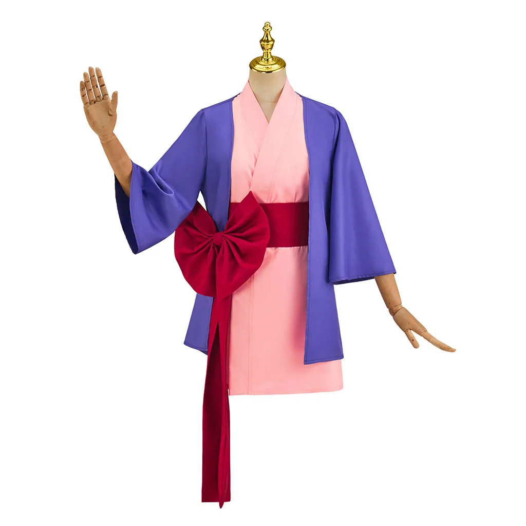 Game Gyakuten Saiban Cosplay Maya Fey Cosplay Purple Japanese Kimono Uniform Dress Women Halloween Costume Fancy Party Suit