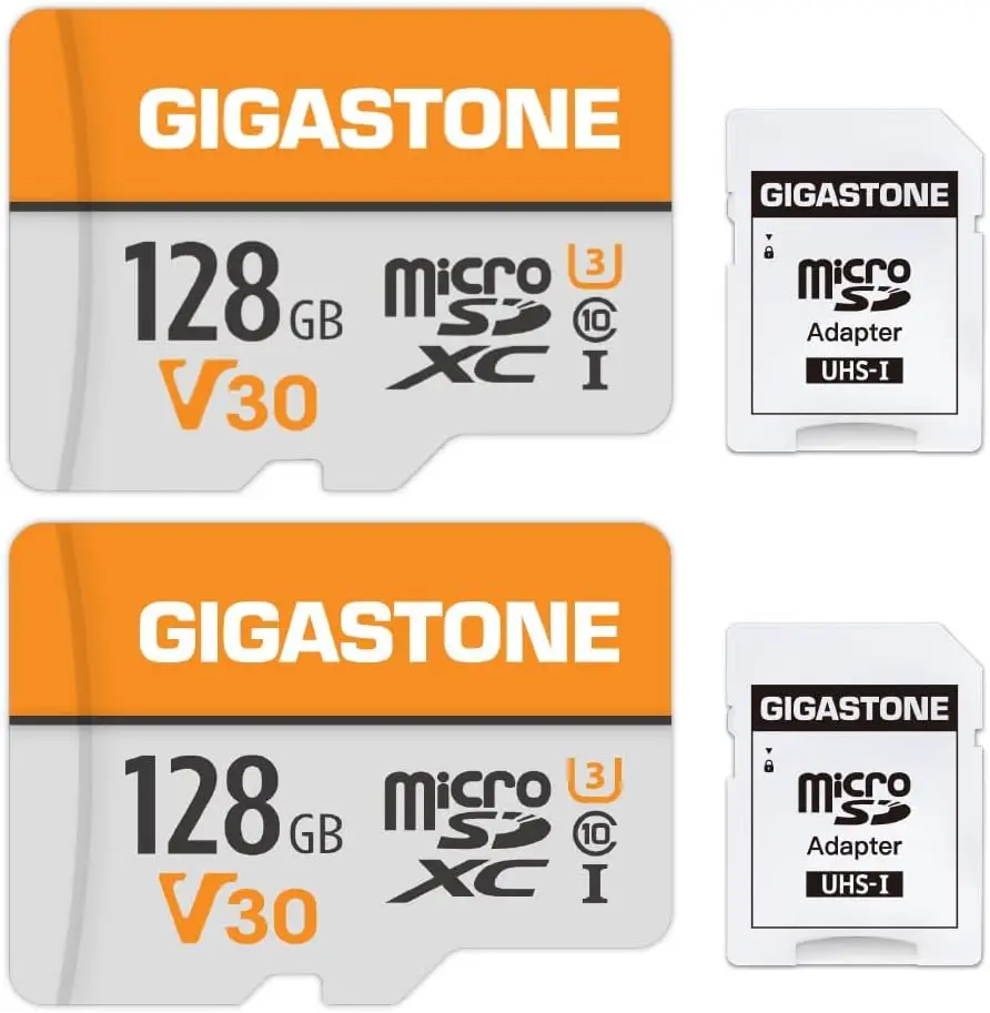

Карта памяти Micro SD 128 ГБ, 2 шт., A1 V30, запись видео 4K, совместима с камерами видеонаблюдения, видеорегистраторами, дронами, 95 МБ/с, MicroSDXC UHS-I