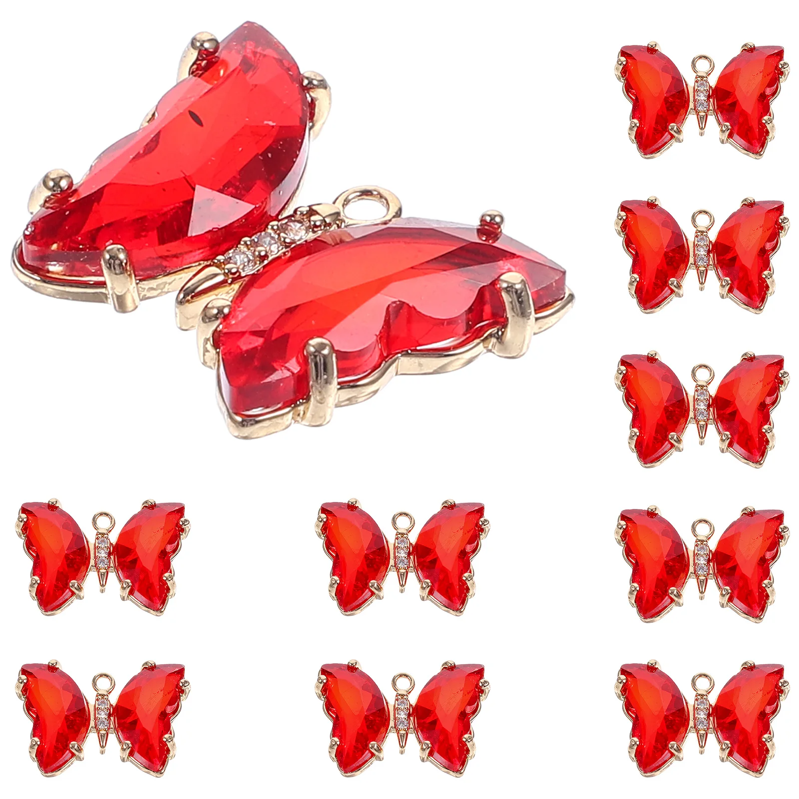 

Exquisite Butterfly Pendant Crystal Charms Glass for Jewellery Making Decorative Necklace