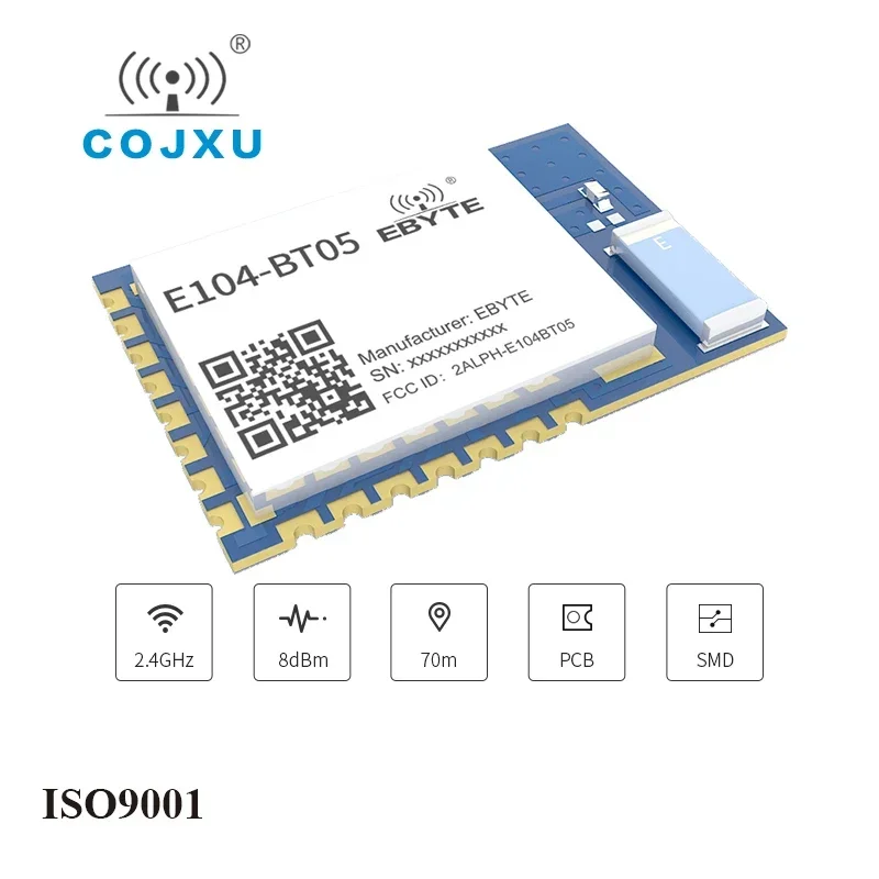 TLSR8266 Bluetooth Wireless module 2.4Ghz 8dBm ebyte E104-BT05 SMD IO Port Serial Data Transparent Transmission PCB antenna