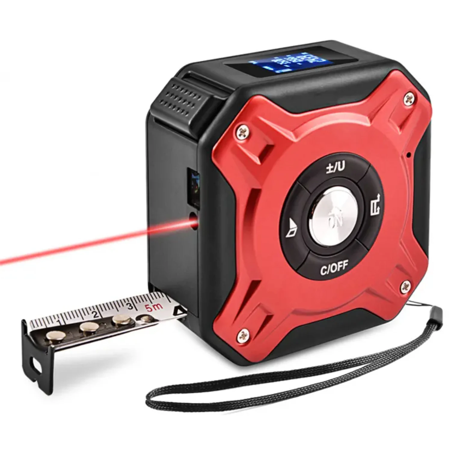 1pc High Precision Laser Tape Measure: 3-in-1 Digital Rangefinder Steel Tape