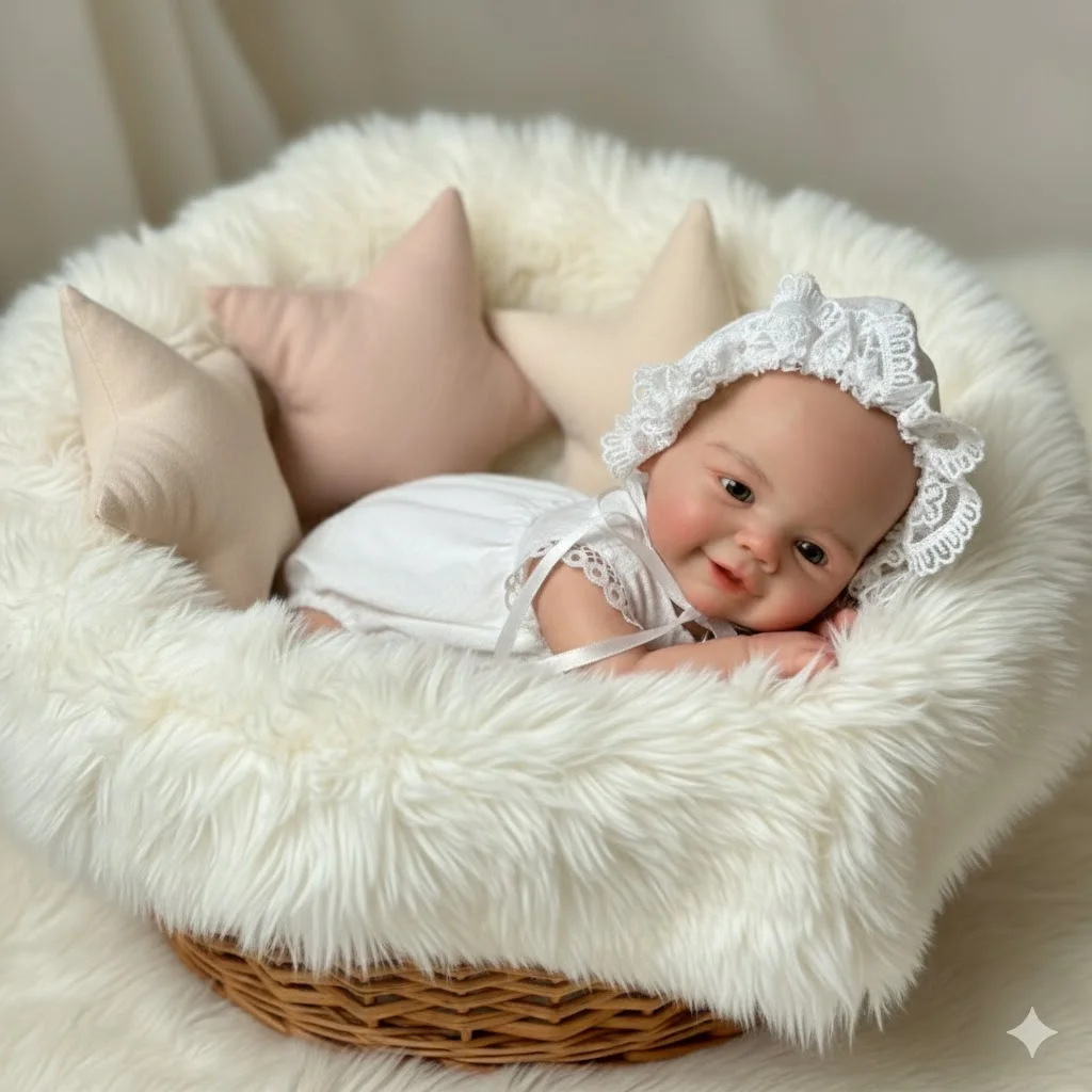 AnjoDoll 33cm Vivienne Girl dos juegos De ropa muñeca Reborn pintada cuerpo completo silicona muñecas para bebés recién nacidos Corpo De silicona