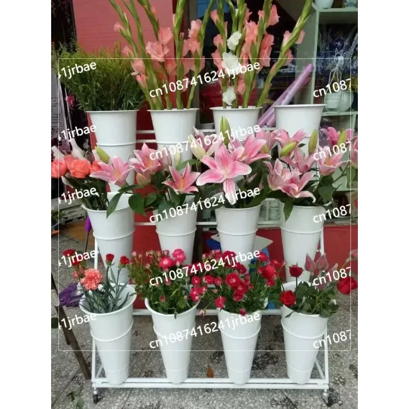 3 Tier Outdoor Indoor Stand Modern Plant Shelf W/ 12* Flower Bucket New