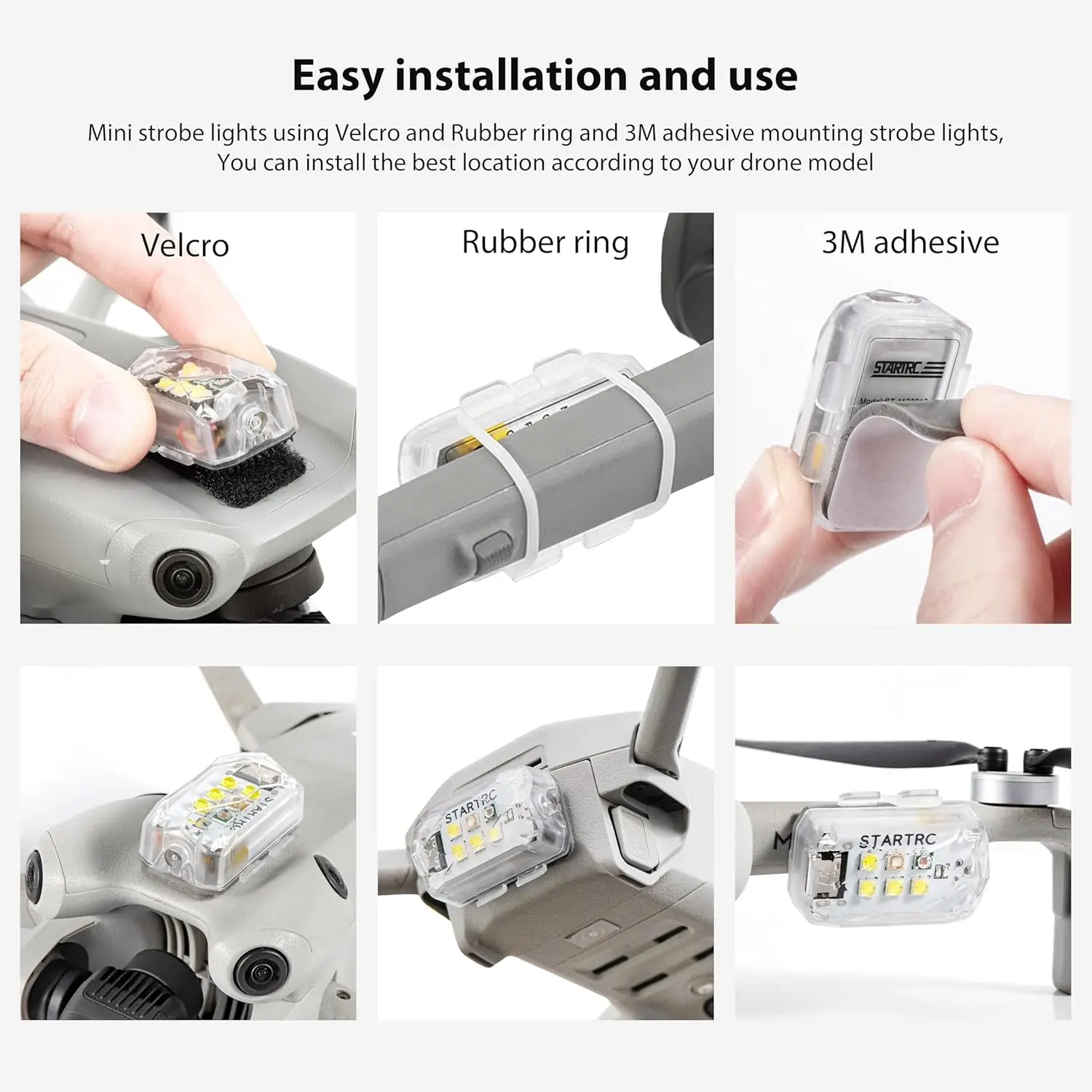 STARTRC Drone Strobe Light Anti Collision Light Rechargable Flash Led Lamplight for DJI Neo and All RC Drones Accessory 2pc - view 5
