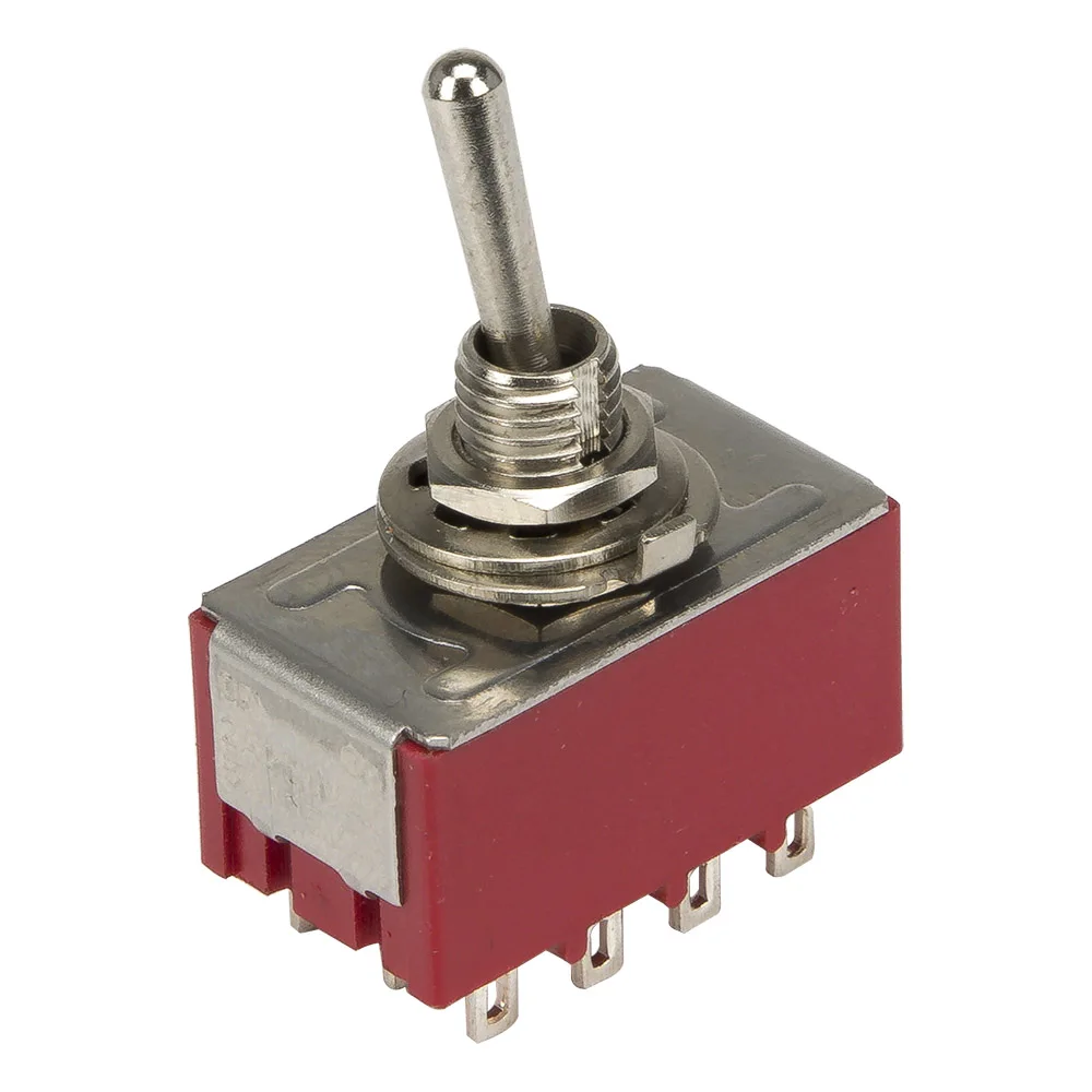 5pcs/lot MTS-402 perforate diameter 6 mm self-lock 12 pin ON - ON 4PST 2 positions toggle switch