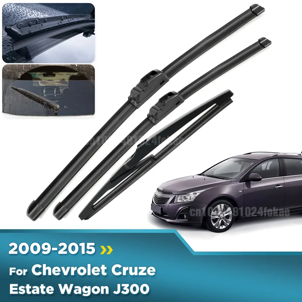 

For Chevrolet Cruze Estate Wagon J300 2009-2015 Wiper Front & Rear Wiper Blades Windshield Windscreen Window Brushes 24"+18"+10"