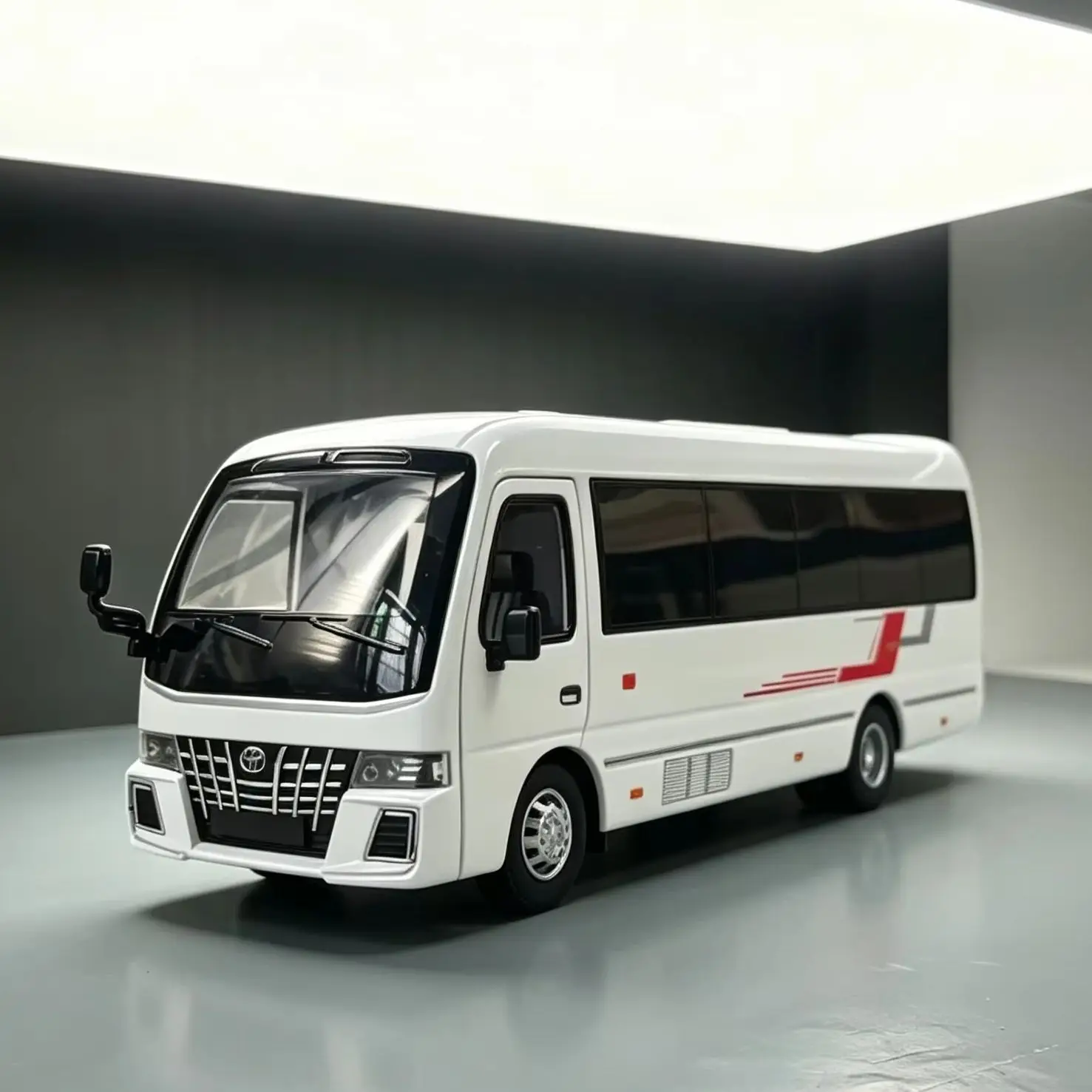 

Diecast Coaster Bus Model Simulated Commercial Car With Light Sound Pull Back Toy For Children