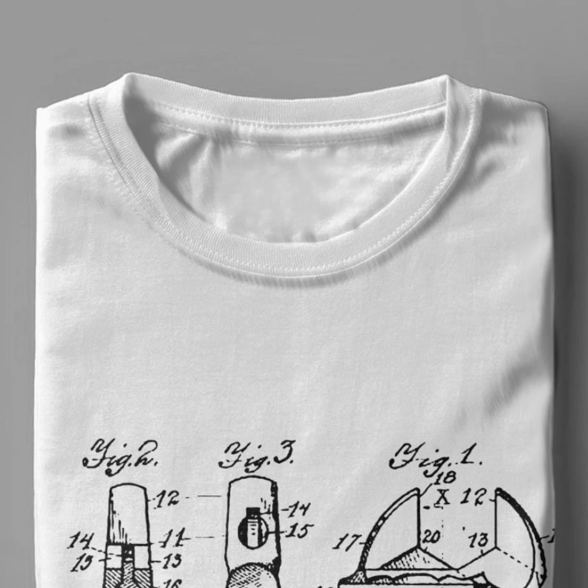 Vintage 3D Graphic Mens Tops T Shirt Wrench Patent Drawing T-Shirt Opener Mechanic Fix Engineer Tshirts for Men Camisas