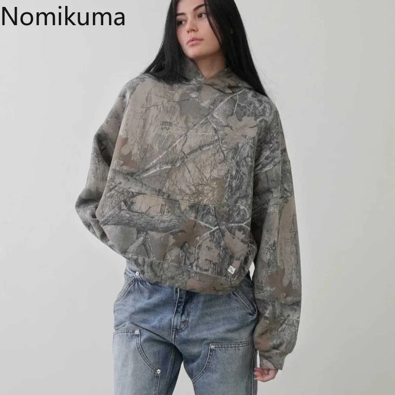 

Harajuku Hoodie Women Clothing Vintage Streetwear Hip-hop Sweatshirts Casual Fashion Hooded Camouflage Y2k Hoodies Ropa Mujer