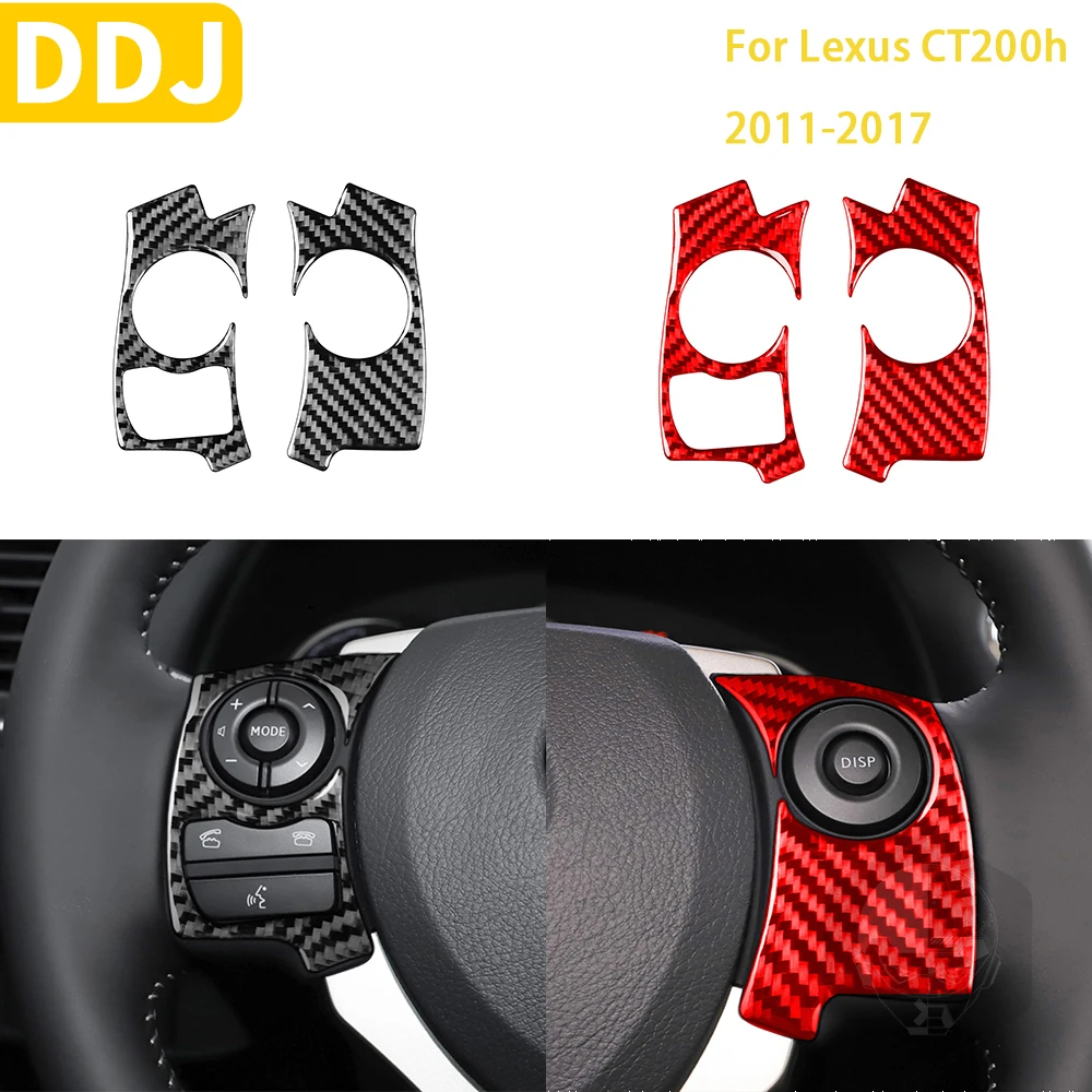 

For Lexus CT 200h 2011 2012 2013 2014 2015 2016 2017 Accessories Carbon Fiber Interior Steer wheel Button Trim Sticker