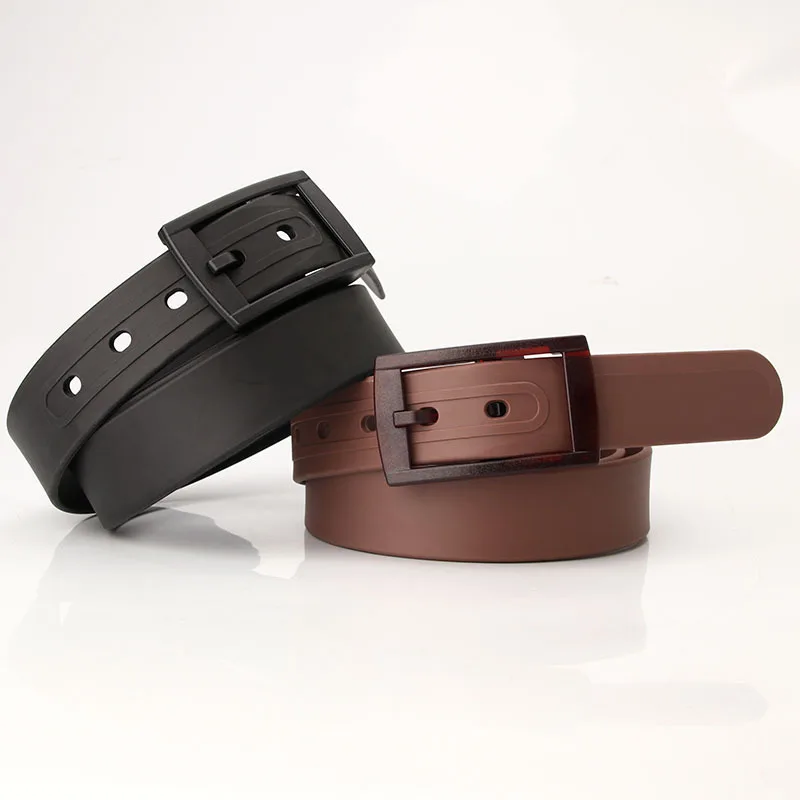 

Women 'S Belt Fashion TPE Silicone Belt Plastic Frosted Buckle Metal-Free Environmental Protection Belt Casual