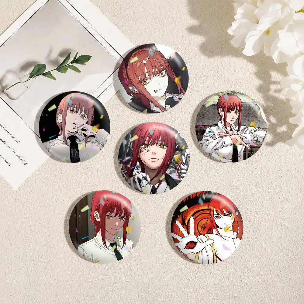 Anime C-Chainsaw Man M-Makima 25 32 44 58 75mm Badges Personalized Round Brooches Pins Accessory Gift