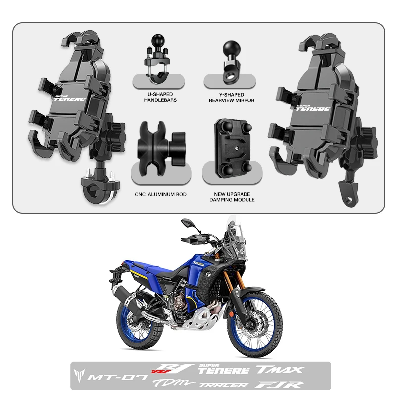 

Phone Mount Stand Motorcycle Holder 360° Rotatable ABS Adjustable For Yamaha TENERE 700 Tenere1200 SuperTenere Accessories