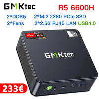 GMKtec M6 Mini PC AMD R5 6600H 6-core 12-thread Computer 16GB DDR5 512GB PCIe 3.0 SSD WiFi 6 BT5.2 Mini PC Desktop Computer