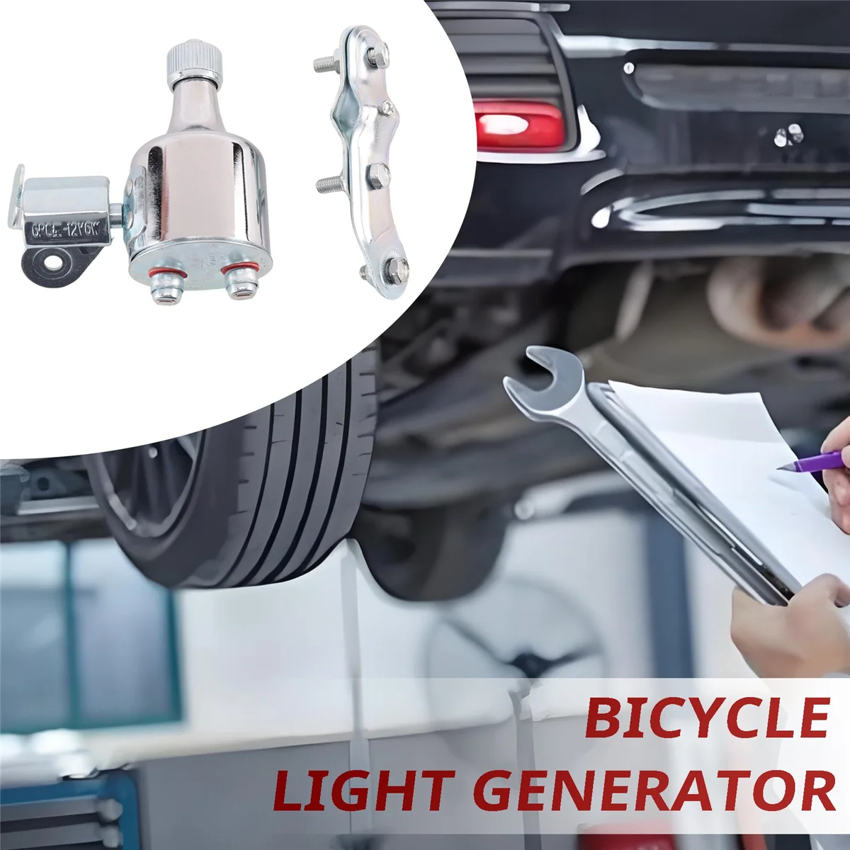 New Bicycle Light Generator 12V 6W Dynamo Motorized Friction Rear Light Kit