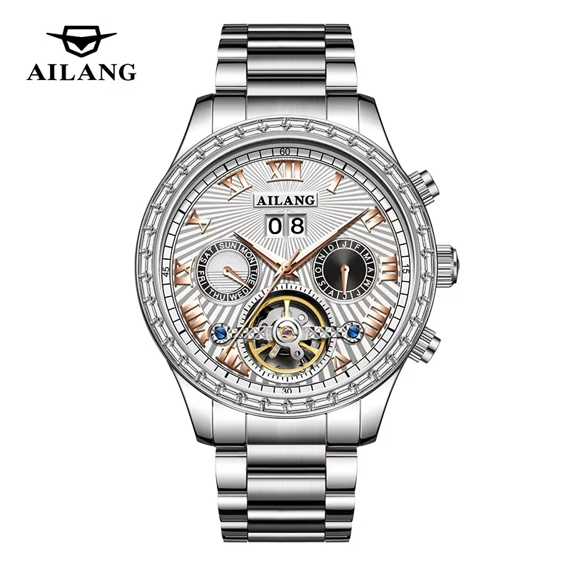 

Высококачественные часы AILANG Limited Edition с механическим механизмом, стальным браслетом, водонепроницаемые, с подсветкой, календарем и автоматическим механизмом для мужчин