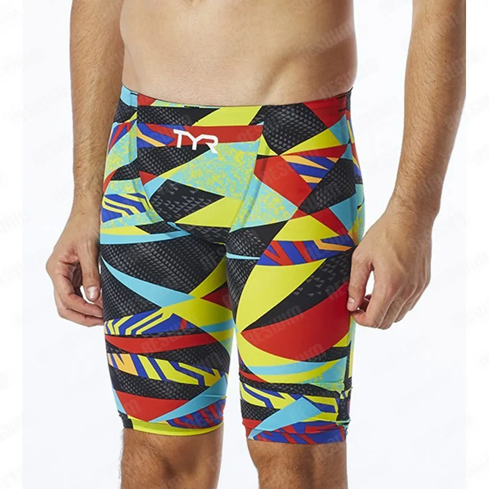

New Summer Men's Swim Jammer Swimsuit Shorts Competitive Athletic Team Swimming Trunks Training Endurance Racing Quick Dry Pants