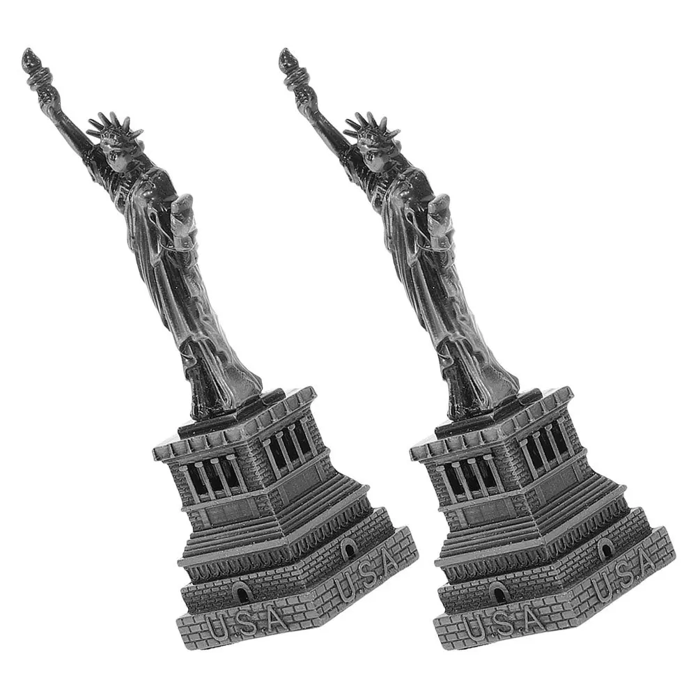 

2Pcs Liberty Statue Vintage Style Alloy Sculpture Home Decor New York Souvenir Small Detailed Craft Elegance The Statue of