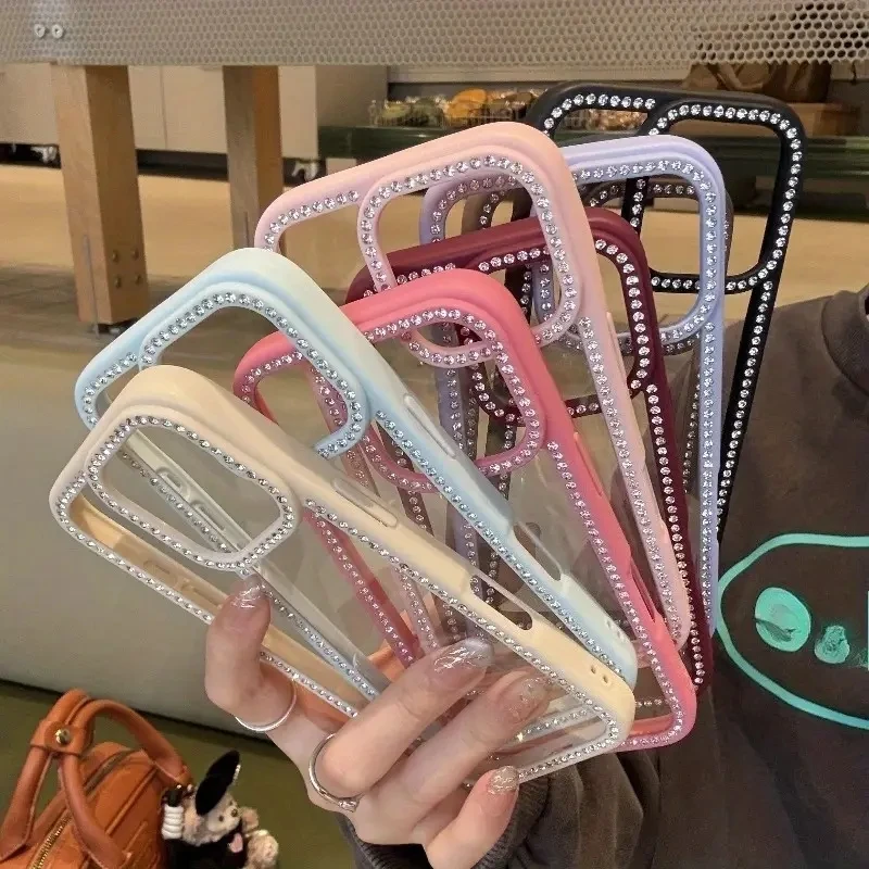 Luxury Bling Rhinestone Diamond Phone Case For iPhone 17 16 Pro Max Cases iPhone 15 14 13 12 11 ProM