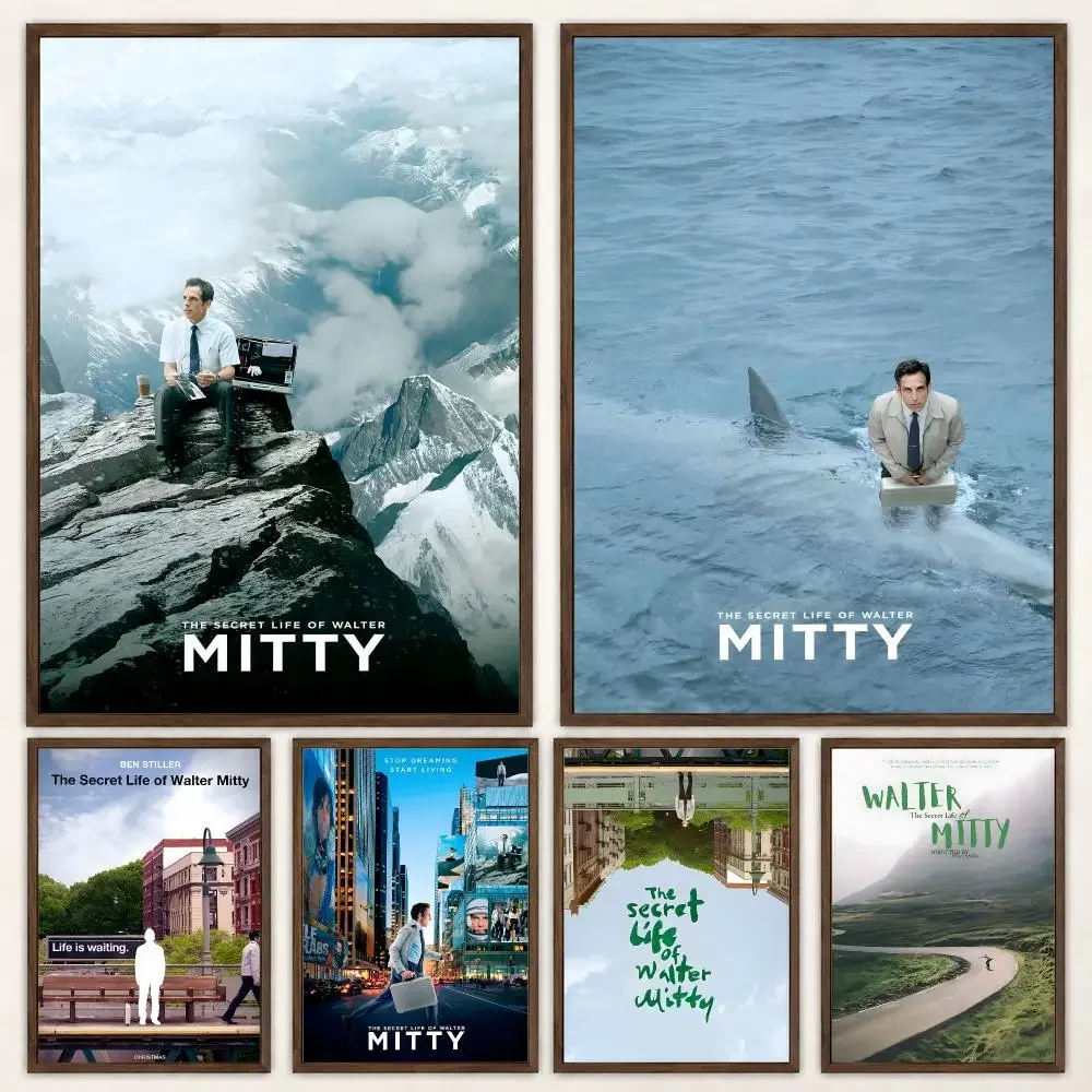 Inspirational Adventure Movie The Secret Life of Walter Mitty Poster Self‑Adhesive Waterproof Poster Sticker Wall Art Home Decor