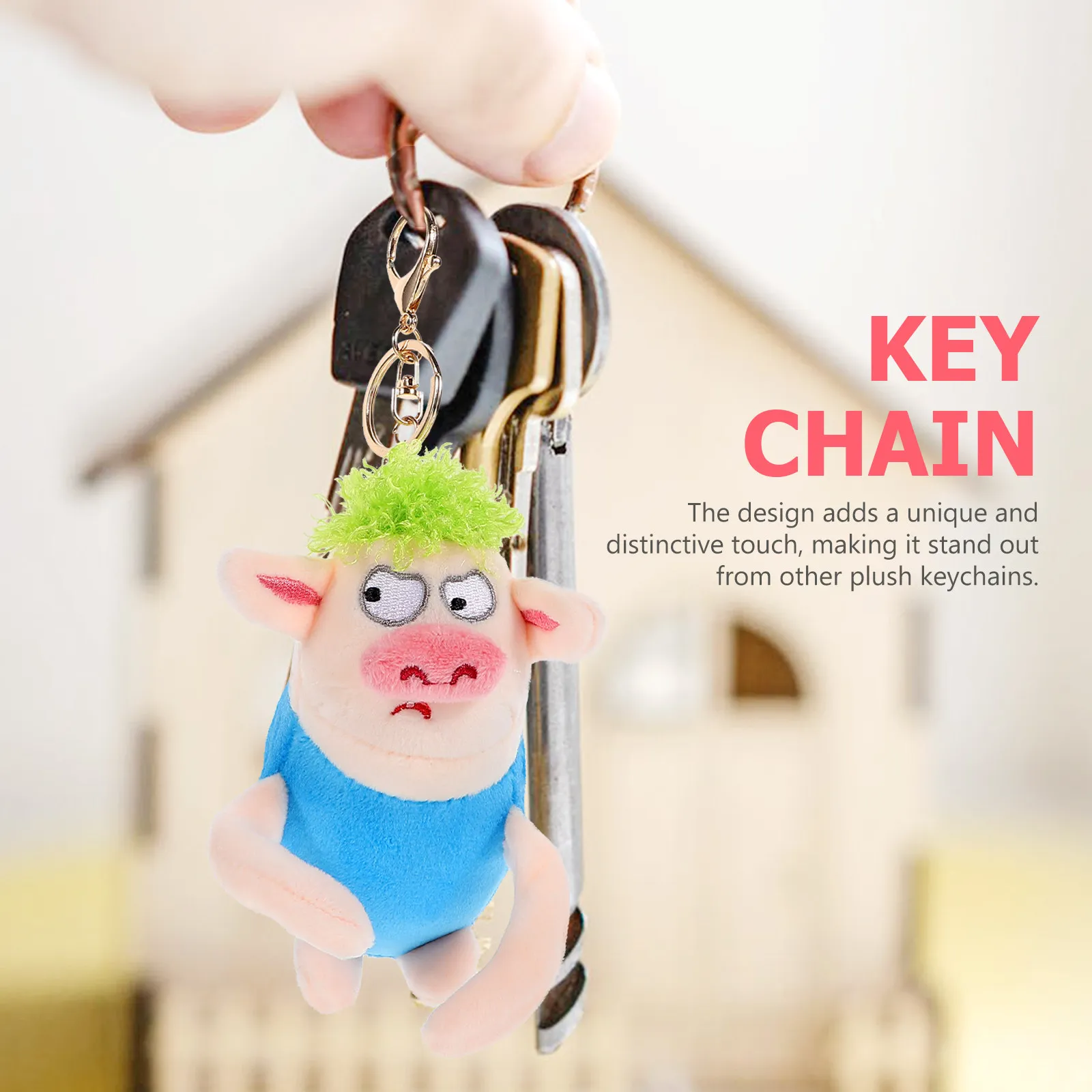

Adorable Cartoon Pig Keychain Soft Touch Cute Bag Charm Keyring for Women Girls Party Favors Backpack Pendant Aesthetic Keychain