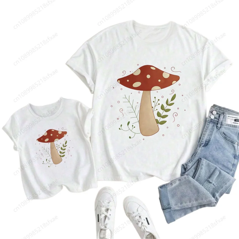 

Boy Tshirt Cartoon Mushroom Magic Psychedelic Print Girl Shirts Children Comfortable O-Neck Tshirt Short Sleeve Girl Boy Clothes