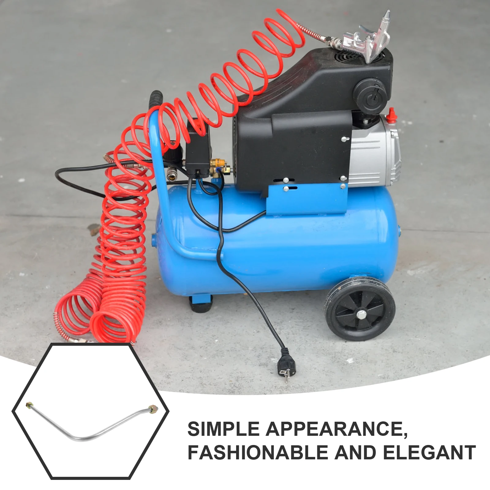 

Aluminum Exhaust Pipe 530mm Silver Air Compressor Replacement Tube Pneumatic Hose Accessories Durable Material Workshop Garage