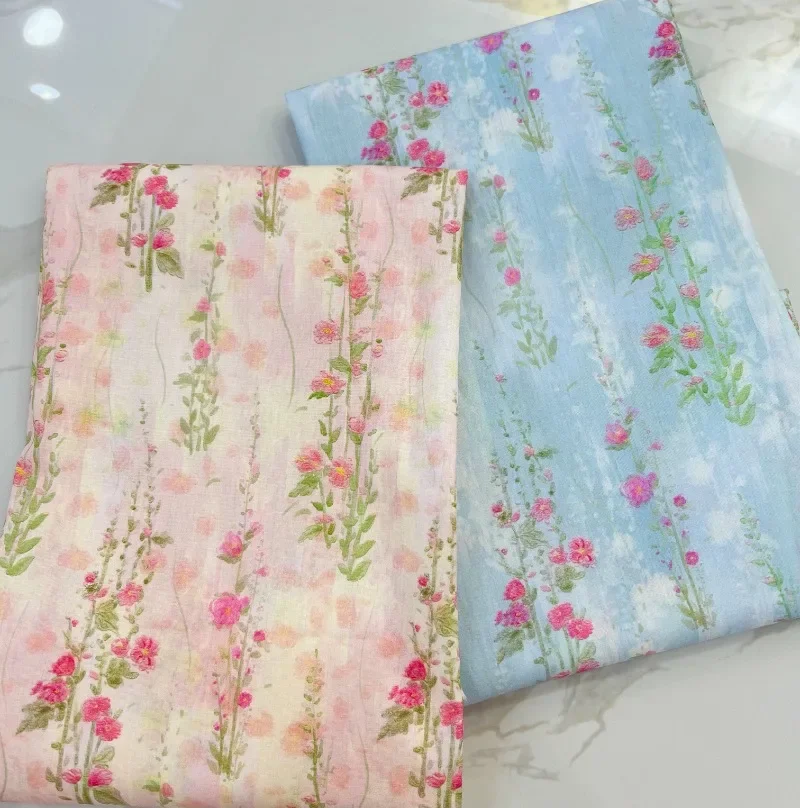 

140x50cm, New Flower Vine Fabric Digital Printing 40 Count Pure Cotton Fabric Dress for Women's and Children's Clothing Cloth
