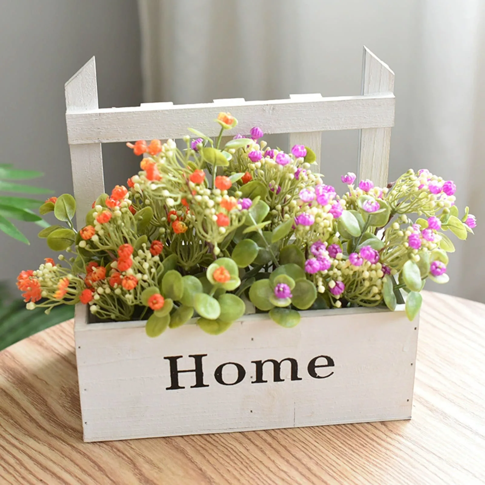 

l Wood Hanging Flower Basket Wall Mounted Wicker Planter Rack NaturaFor Indoor Decor Garden Vertical Greenery