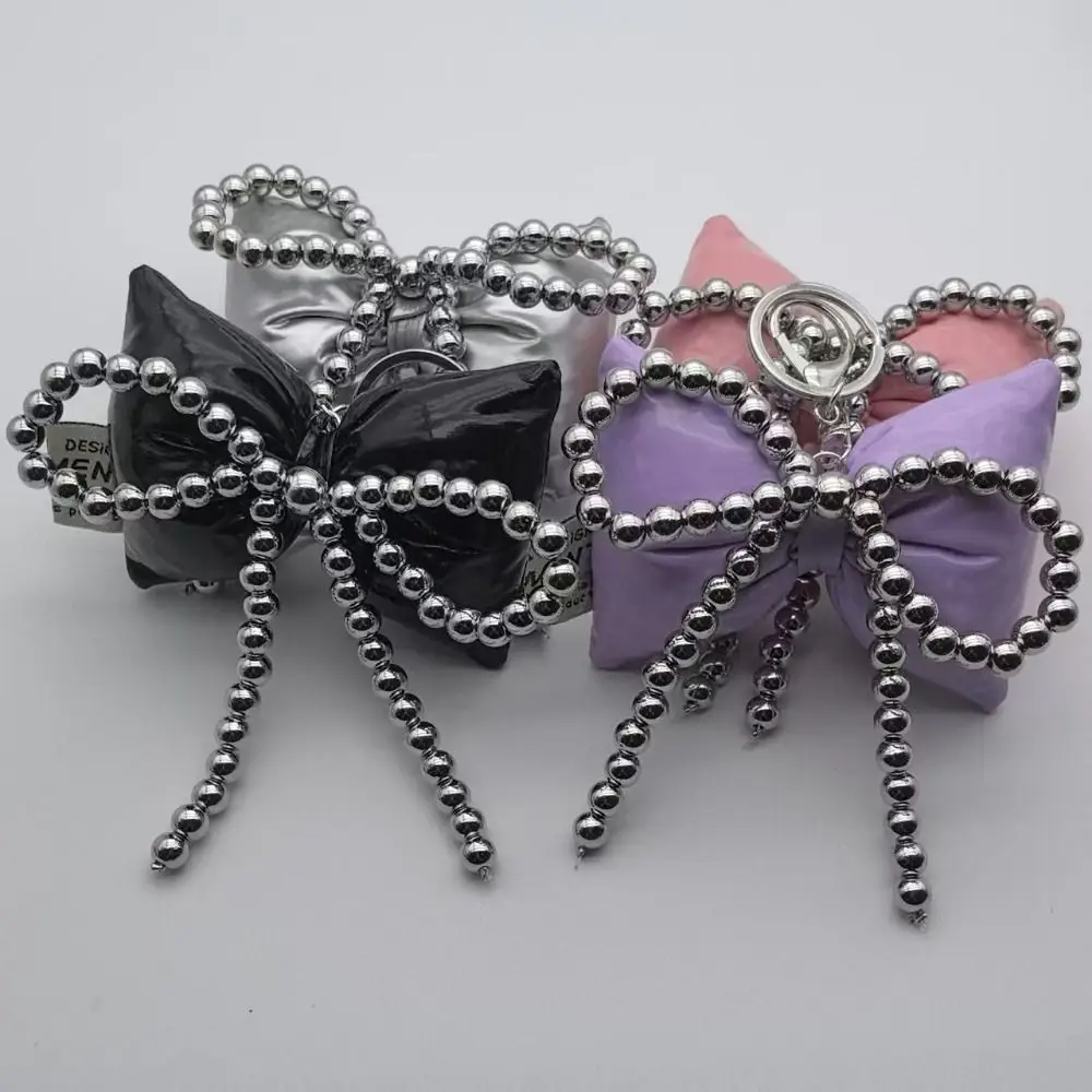 

Cute Sweet 3D Bowknot Keychain Bag Accessories INS Korean Bag Hanging Pendant Beaded Pendant Keychain Gifts