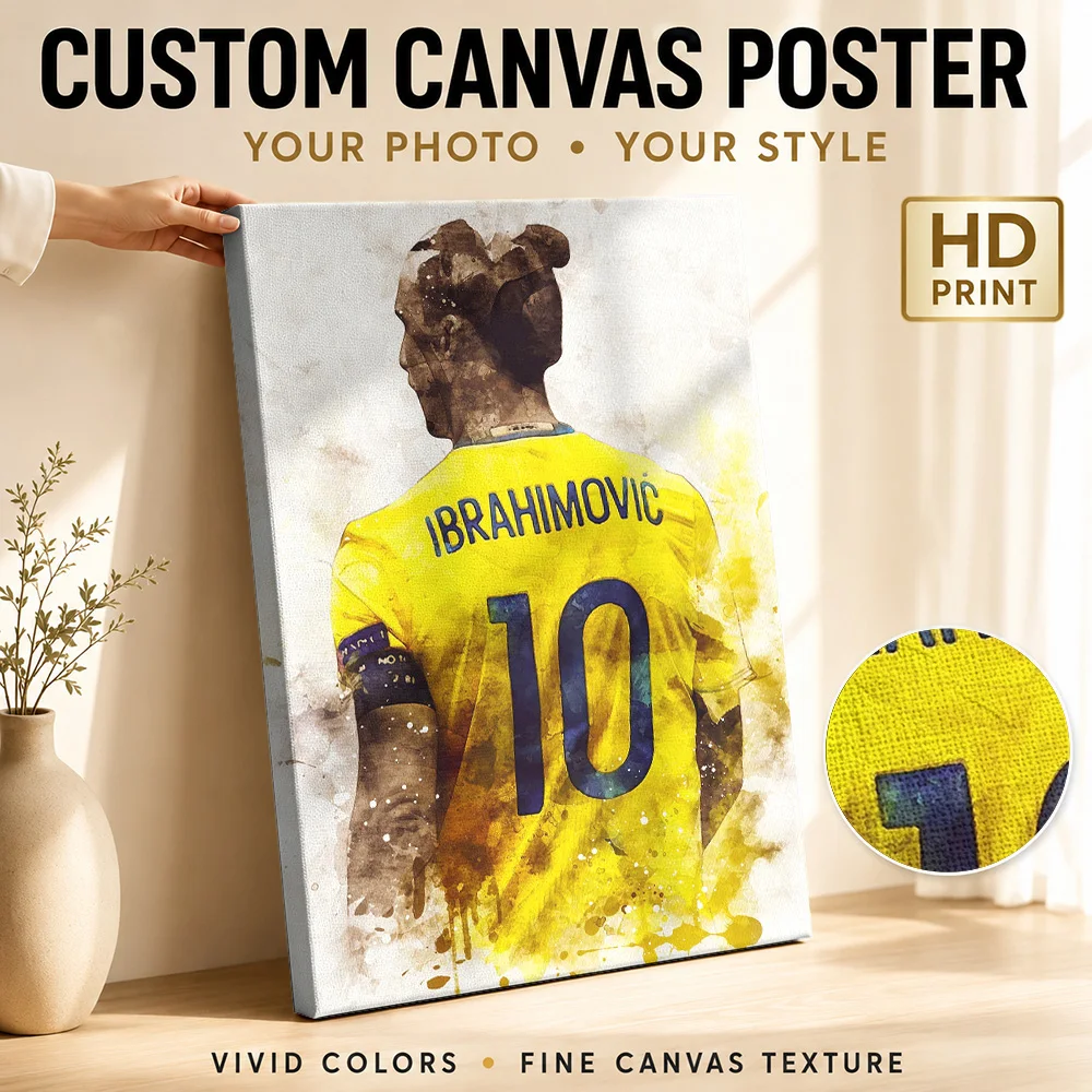 Ibra Sweden Canvas Print Poster Personalized Modern Aesthetic Wall Art for Office Hallway Decor Collectible Ready to Hang Gift