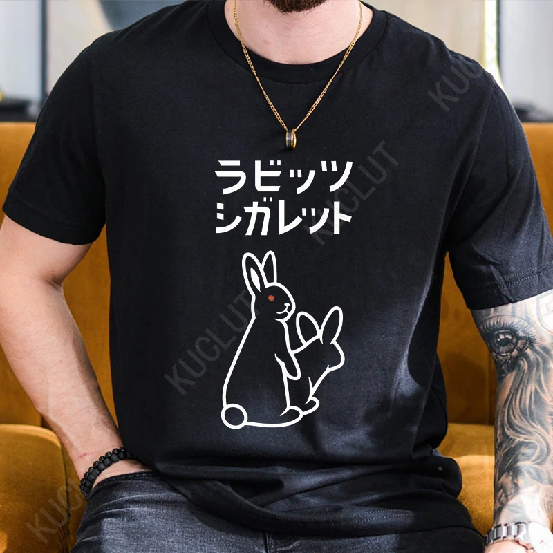 T Shirt for Men Clothing Fashion Easter Bunny Killer Print T Shirt Harajuku Short Sleeve Tee Casual Oversize Men's Clothing