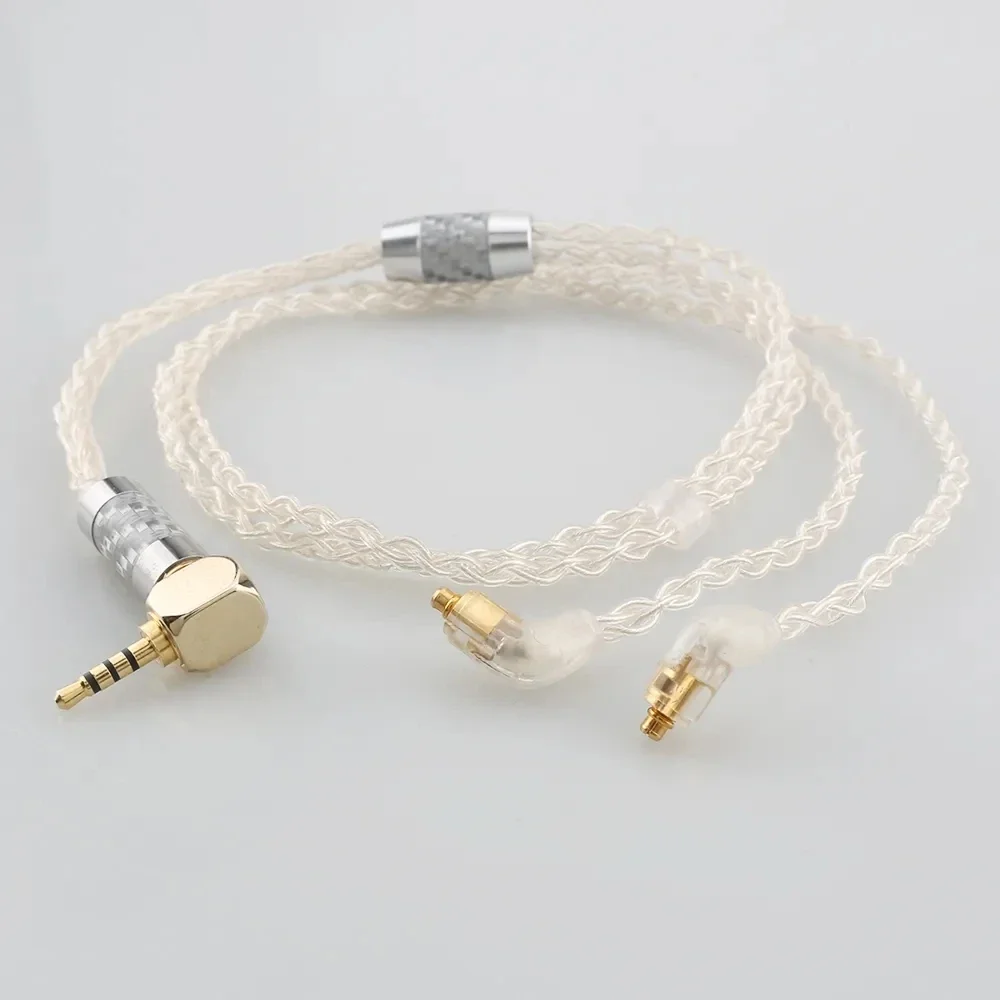 

99% Pure Silver 8 Core 2.5mm 4.4mm 3.5mm Earphone Cable For Etymotic ER4SR ER4XR ER3XR ER3SE ER2XR ER2SE