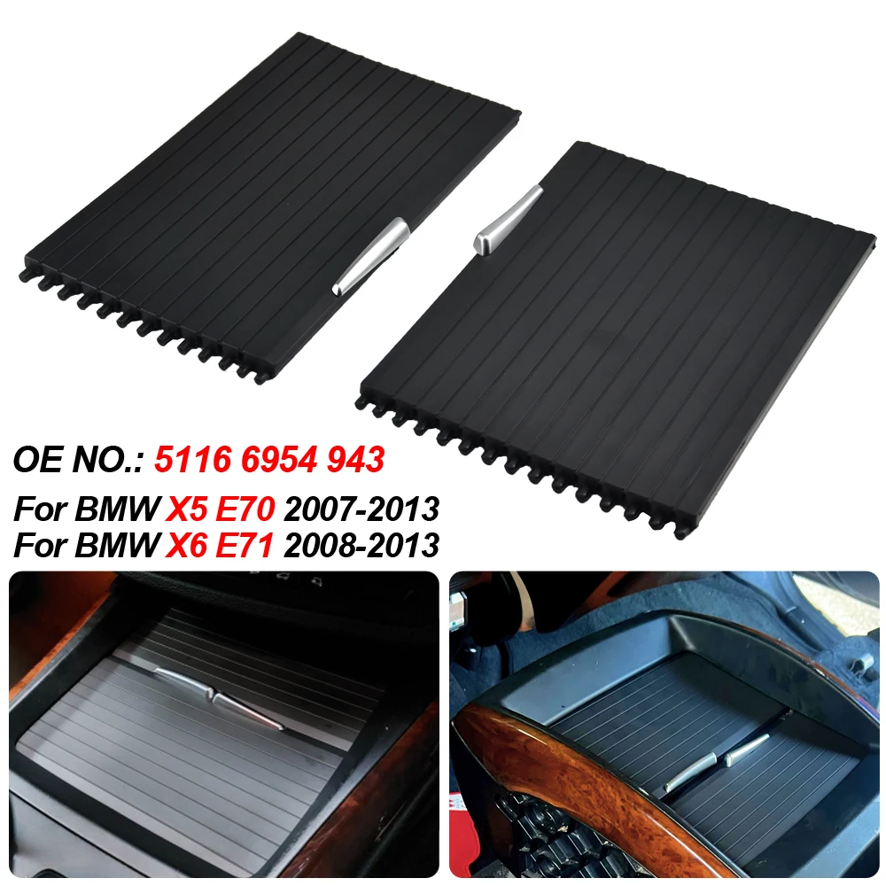 Для 2007-2014 BMW X5 X6 E70 E71 E72 Держатель чашки на передней консоли Раздвижная крышка жалюзи Накладка на центральную рулонную шторку Замена крышки