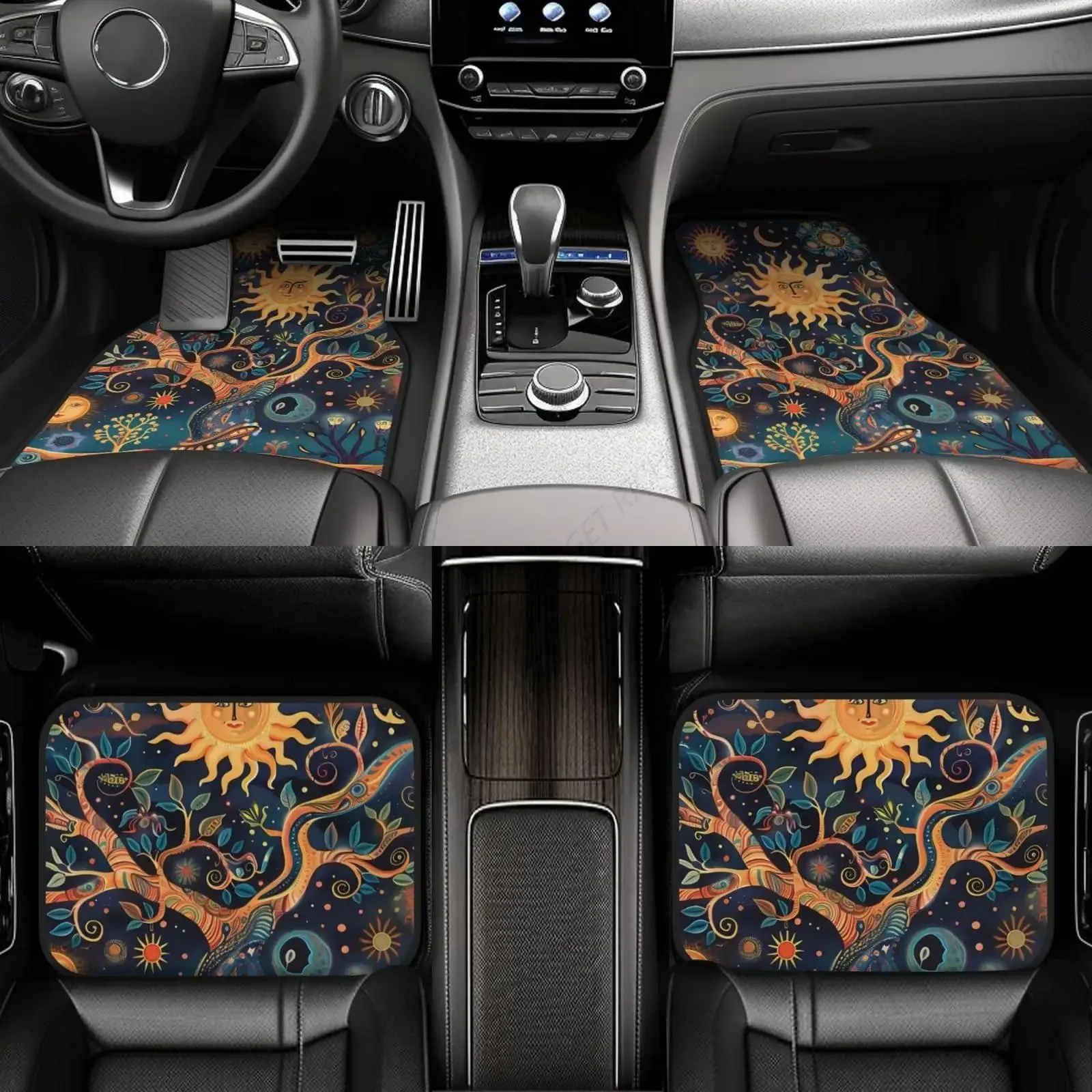 

Шарф с vida роado Suns and Moons Juego alfombrillas divertidas para pies coche 4-х шт. Juego alfombrillas para automóvi