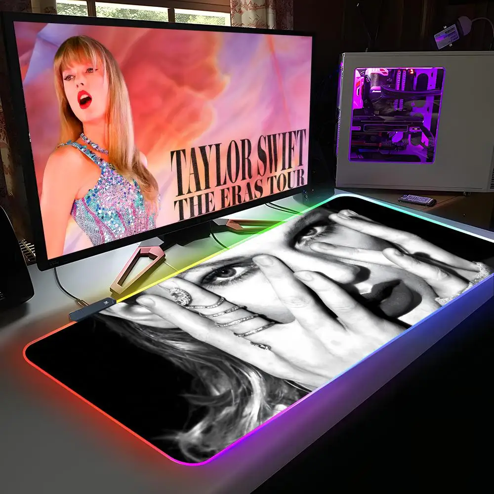 

Girl Taylor-S Mouse Pad RGB Rubber Computer Laptop Official Game Colored esports Aesthetic Pretty Fashion Luxury Gift Mat