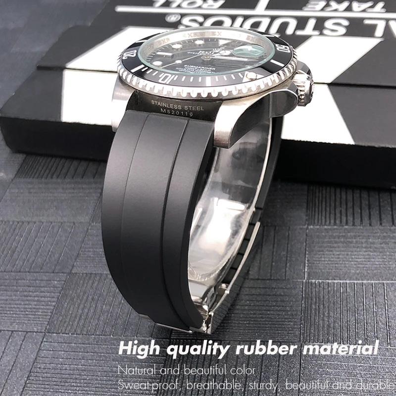 20mm 21mm Rubber Watch Band for Rolex Submariner OYSTERFLEX DEEPSEA Explorer Omega IWC Seiko Tag Heuer 18mm 19mm Strap Bracelets