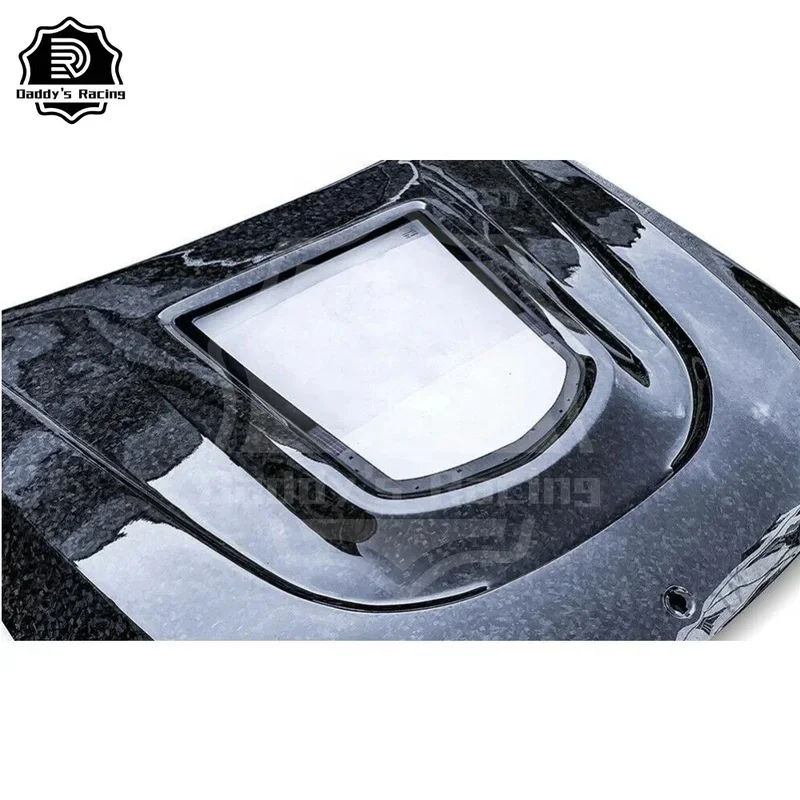 KQX High Quality New Style Forged Carbon Fiber Engine Hood Bonnet With Glass-W205 Sedan C300 C43, Fits 2 Door Coup