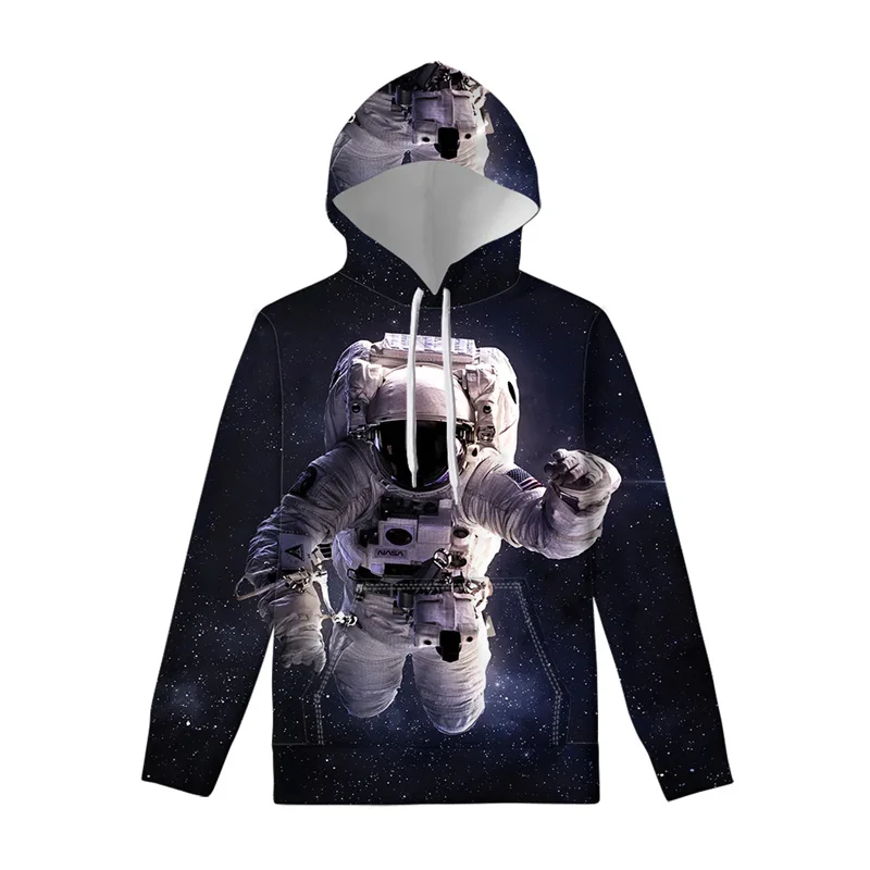 

Fashion Astronaut Pattern Hoodies Trend Autumn Long Sleeve Mens Cool 3D Printed Pullovers Casual Oversized Streetwear Sweatshirt