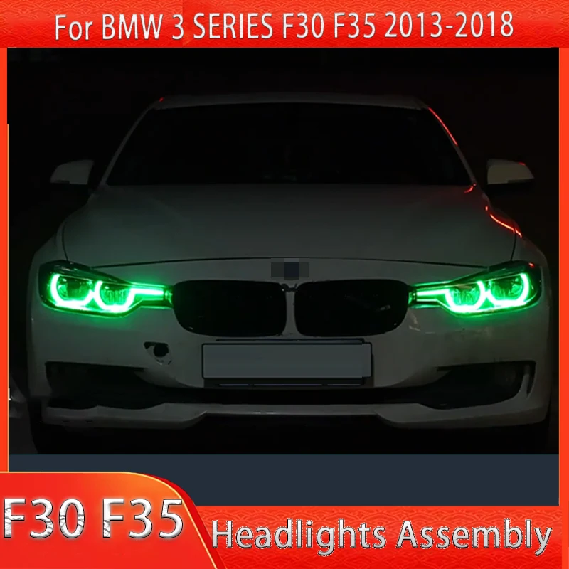 

Светодиодные фары в сборе для BMW 3 серии F30 F35 2013-2019, приложение, красочные светодиодные лампы указателя поворота DRL, автомобильные аксессуары