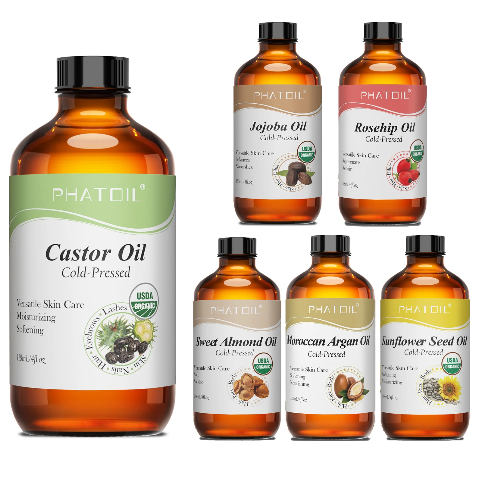 Cold Pressed Rose Hip - PHATOIL 118ml Huile de ricin pressée