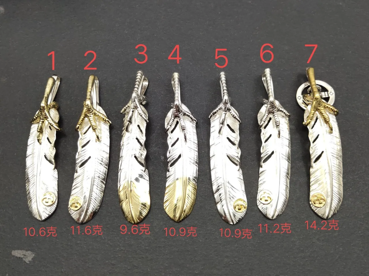 

925 sterling silver trendy japanese feather pendant white eagle claw feather leaf men and women fashion necklace pendant