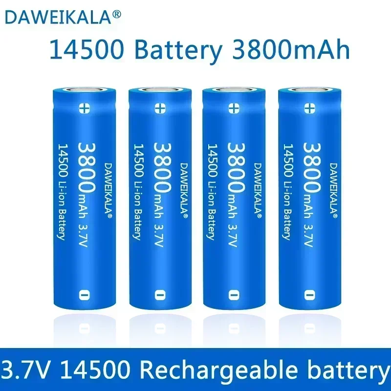 

2024 New 10PCS EST 14500 lithium battery 3.7V 3800mah rechargeable battery for flashlight LED flashlight toys + free delivery