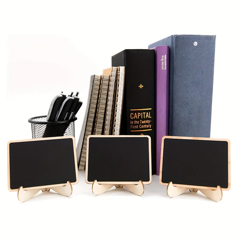 10PCS Mini Chalkboard Signs With Easel Wedding, Birthday Parties, Message Board Signs And Event Decor Wooden Place Cards