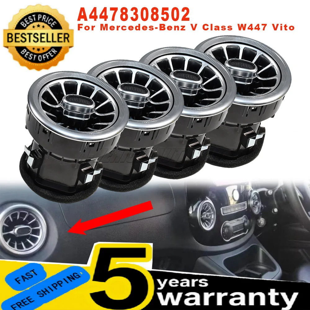 A4478308502 New Front Dashboard Air Vent Outlet Surround Silver AC For Mercedes-Benz V Class W447 Vito 2020-2021 Car Accessories