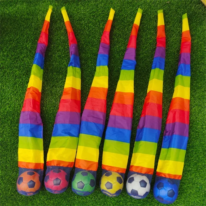 Kindergarten Hand Throwing Ball Football Rainbow Ball Fun Toy Ribbon Soft Ball Child Toy Training Physical Fitness Outdoor Props